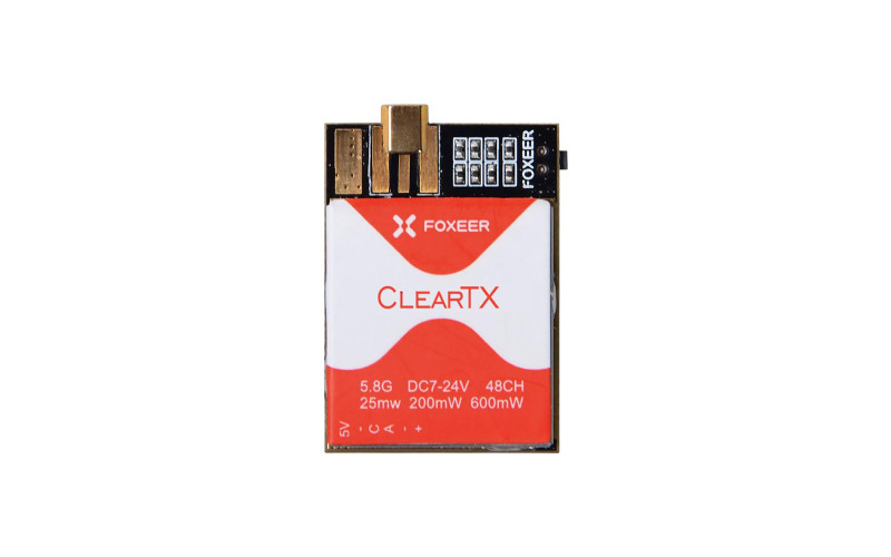 Foxeer ClearTX 5.8G 48CH 25/200/600mW Adjustable Power Video Transmitter with Race Band & Pit Mode